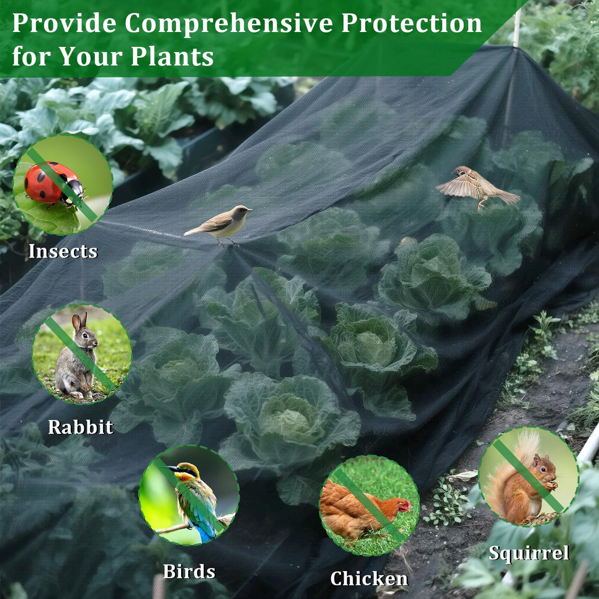 Gotorido garden netting water-permeable design supports irrigation and feeding.