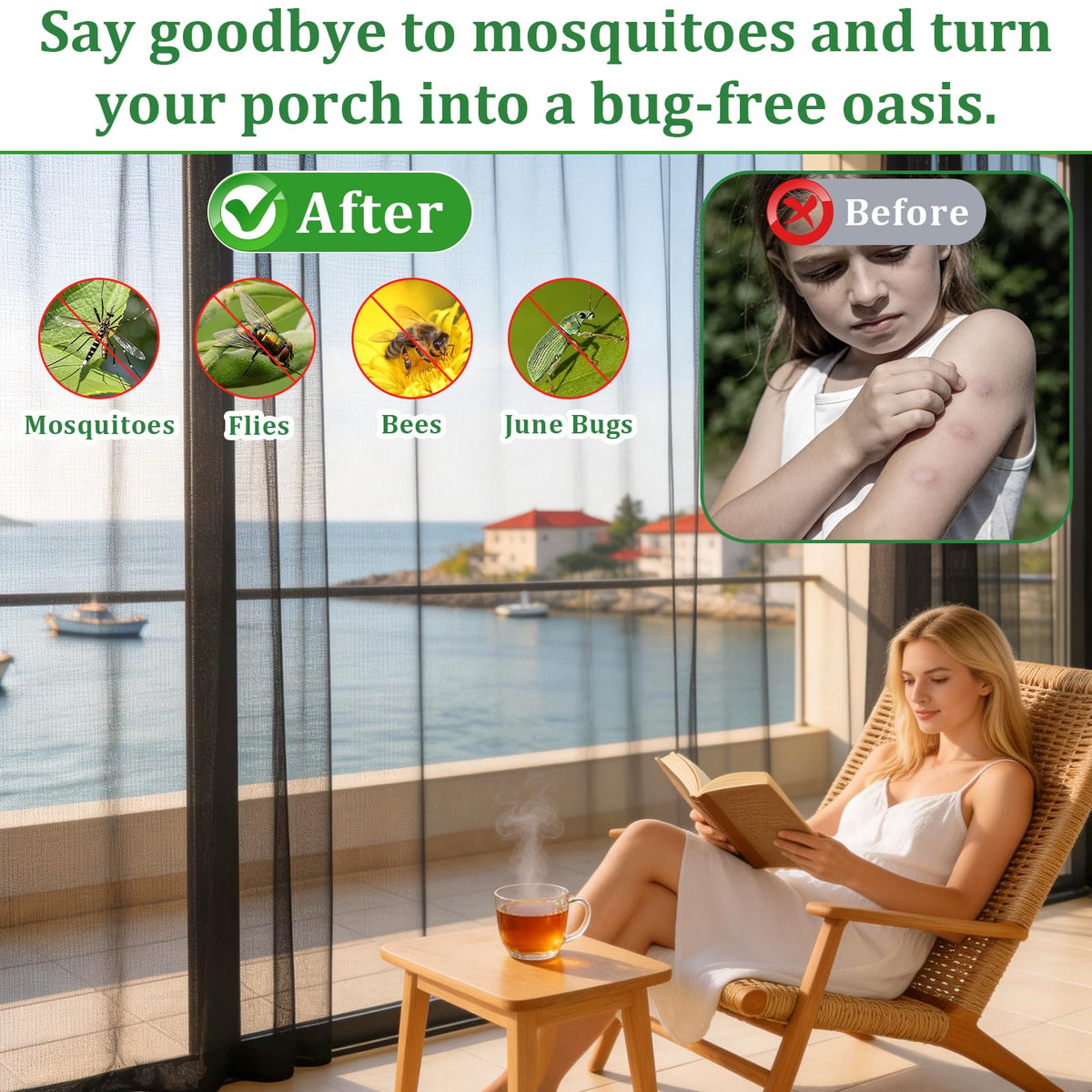 Gotorido patio netting breathable fabric maintains airflow for healthy plants.