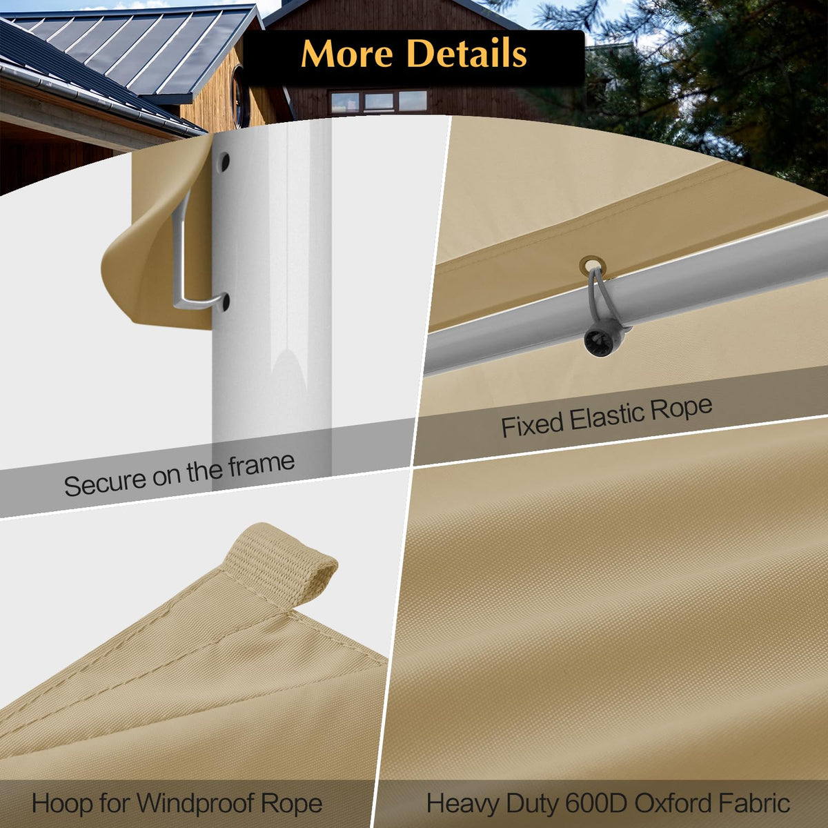 GOTRUTH easy-install top cover for 10x20 carport frame