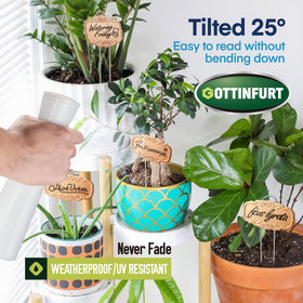 Gottinfurt arch-design nameplates add decorative order to gardens.