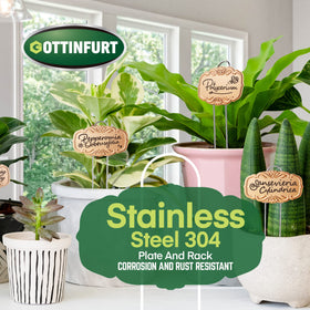 Gottinfurt stainless steel plant marker designed for easy, durable labeling outdoors.