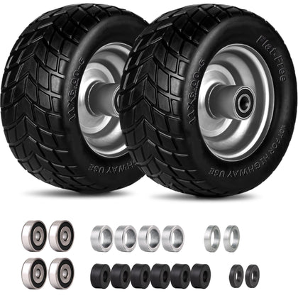 GOUEN front wheel 11x6-00-5 flat-free tire with durable construction.