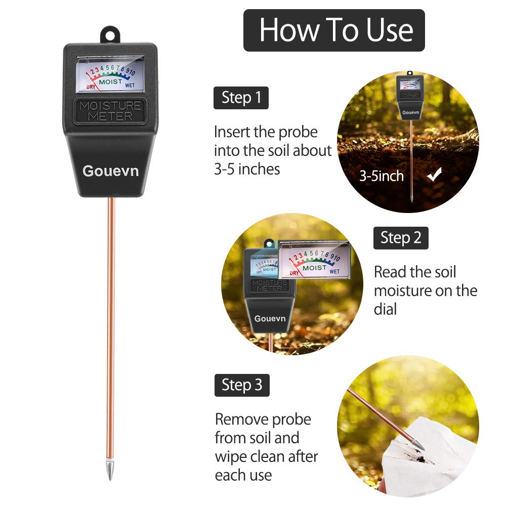 Gouevn 7.7-inch probe close-up showing root-level moisture sensing.