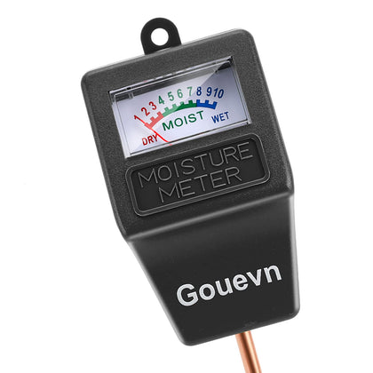 Gouevn soil moisture meter dial readout for quick plant hydration decisions.