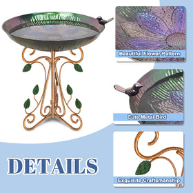Gouisalin bird bath with rust proof coating stands up to weather