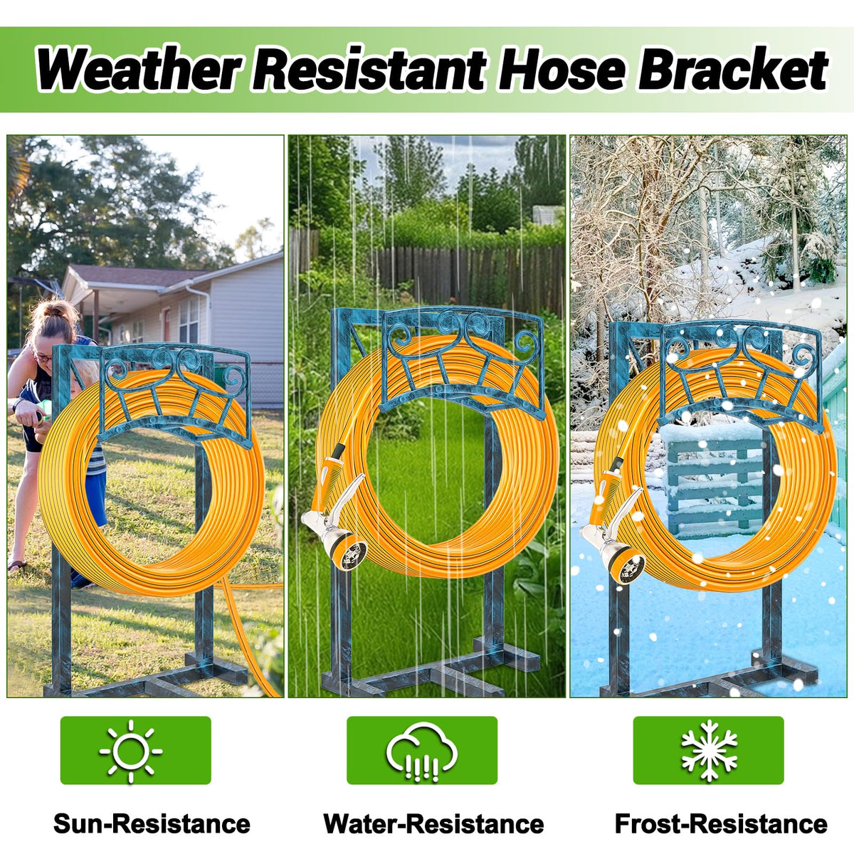 Gouisalin detachable freestanding hose caddy for flexible placement.