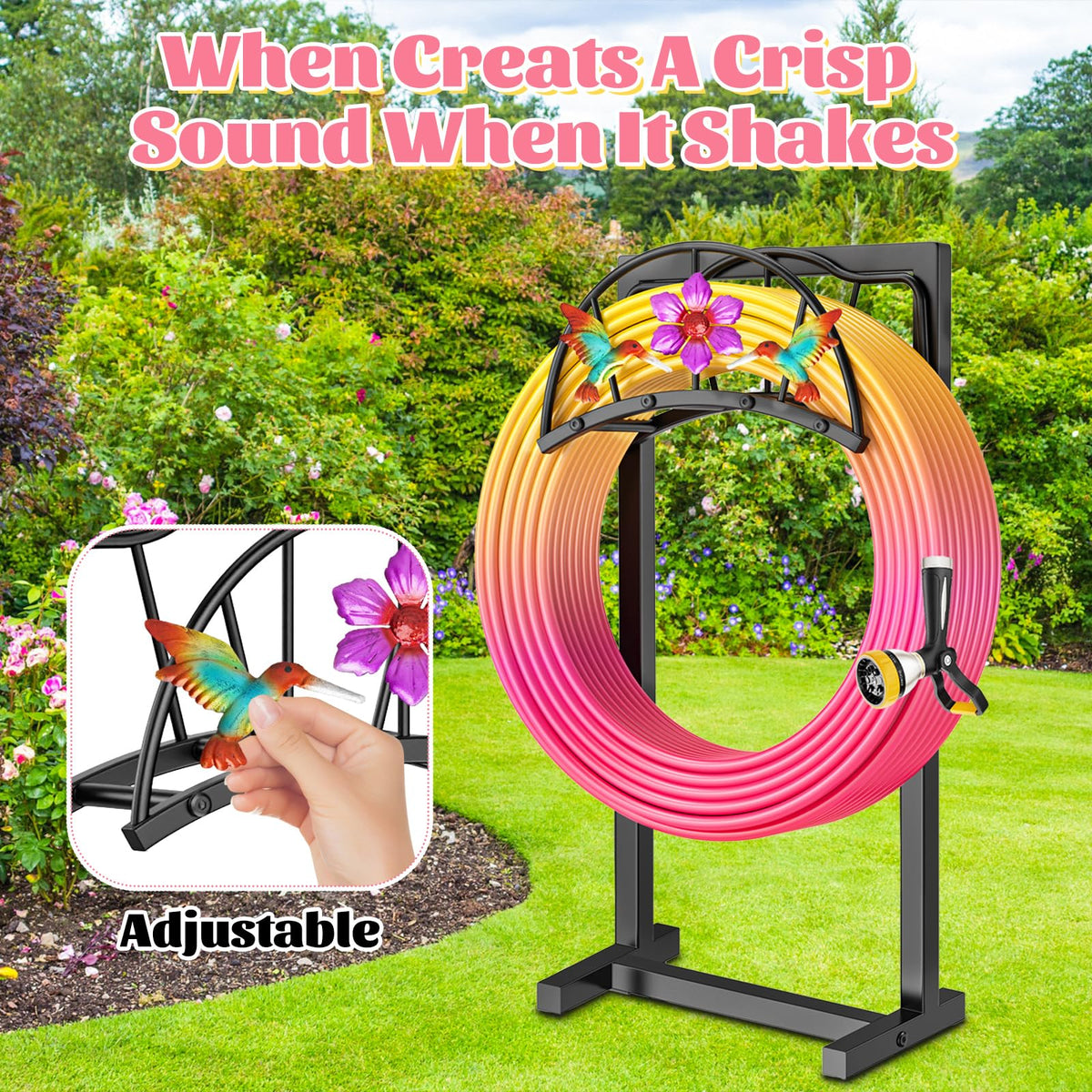 Gouisalin detachable freestanding hose caddy for easy relocation and winter storage