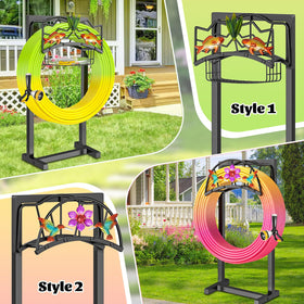 Gouisalin decorative hose holder with goldfish and plant motif enhances curb appeal