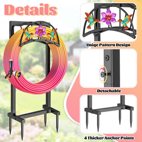 Gouisalin heavy-duty steel hose stand powder-coated for outdoor durability