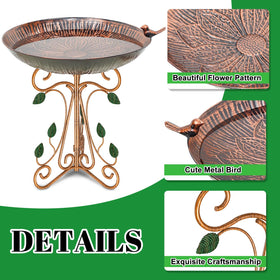 Gouisalin metal bird bath with rust-proof coating withstands weather year after year.