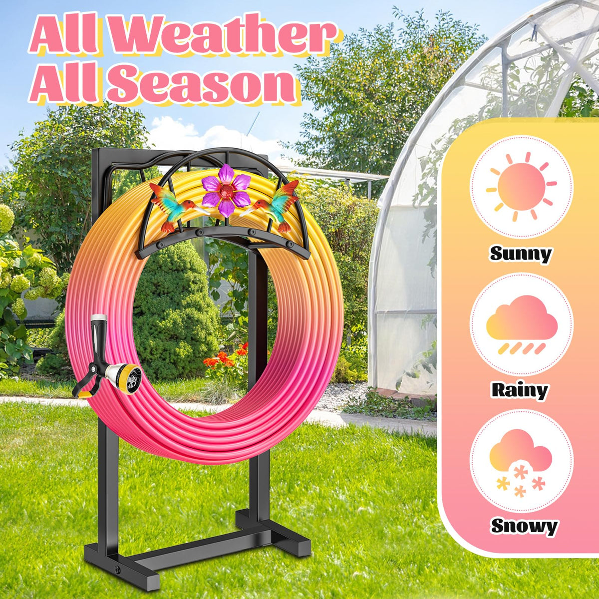 Gouisalin versatile hose rack for garage and yard organization