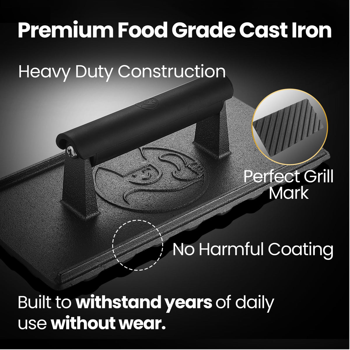 Gourmet Easy bacon press on pan for crisp, uniform edges