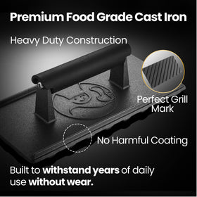 Gourmet Easy bacon press on pan for crisp, uniform edges