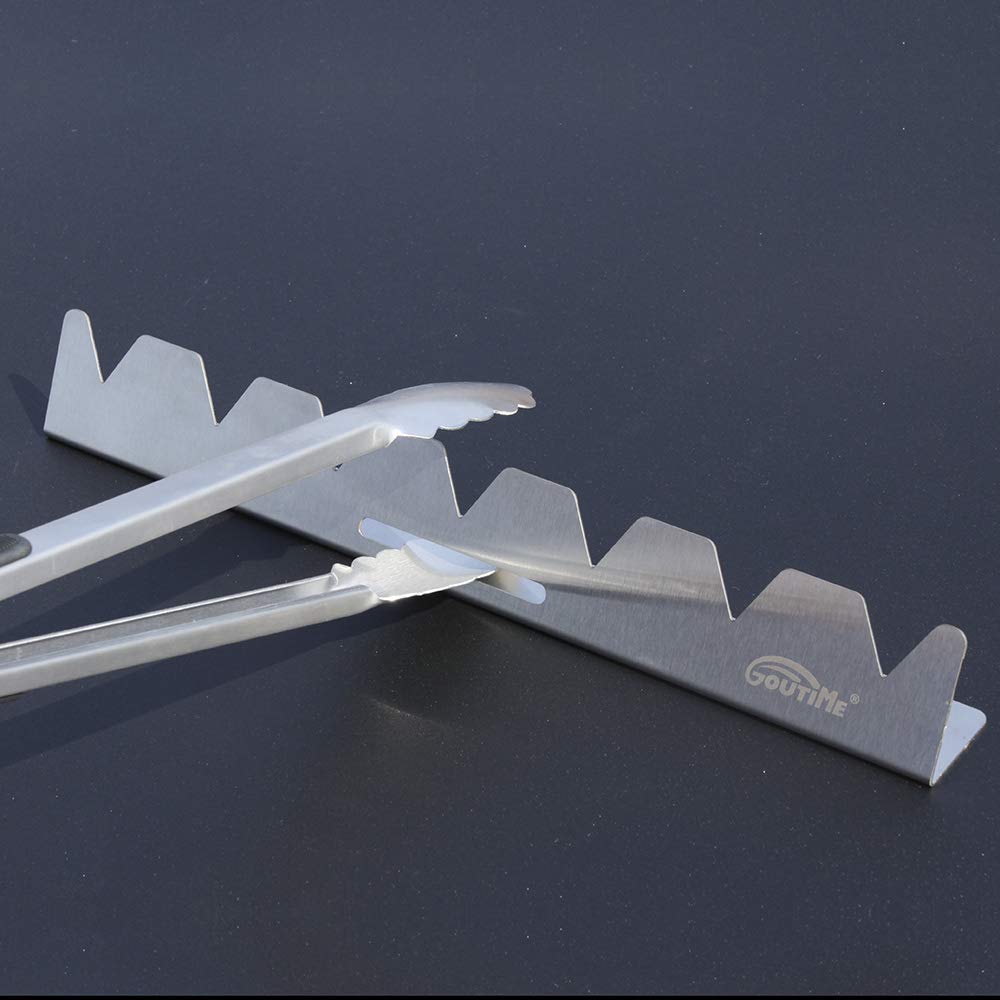 Goutime 1-35 inch wide kebab rack provides stable alignment on grills