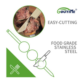 GOUTIME kebab skewers compatible with various grills, including tandoor and charcoal