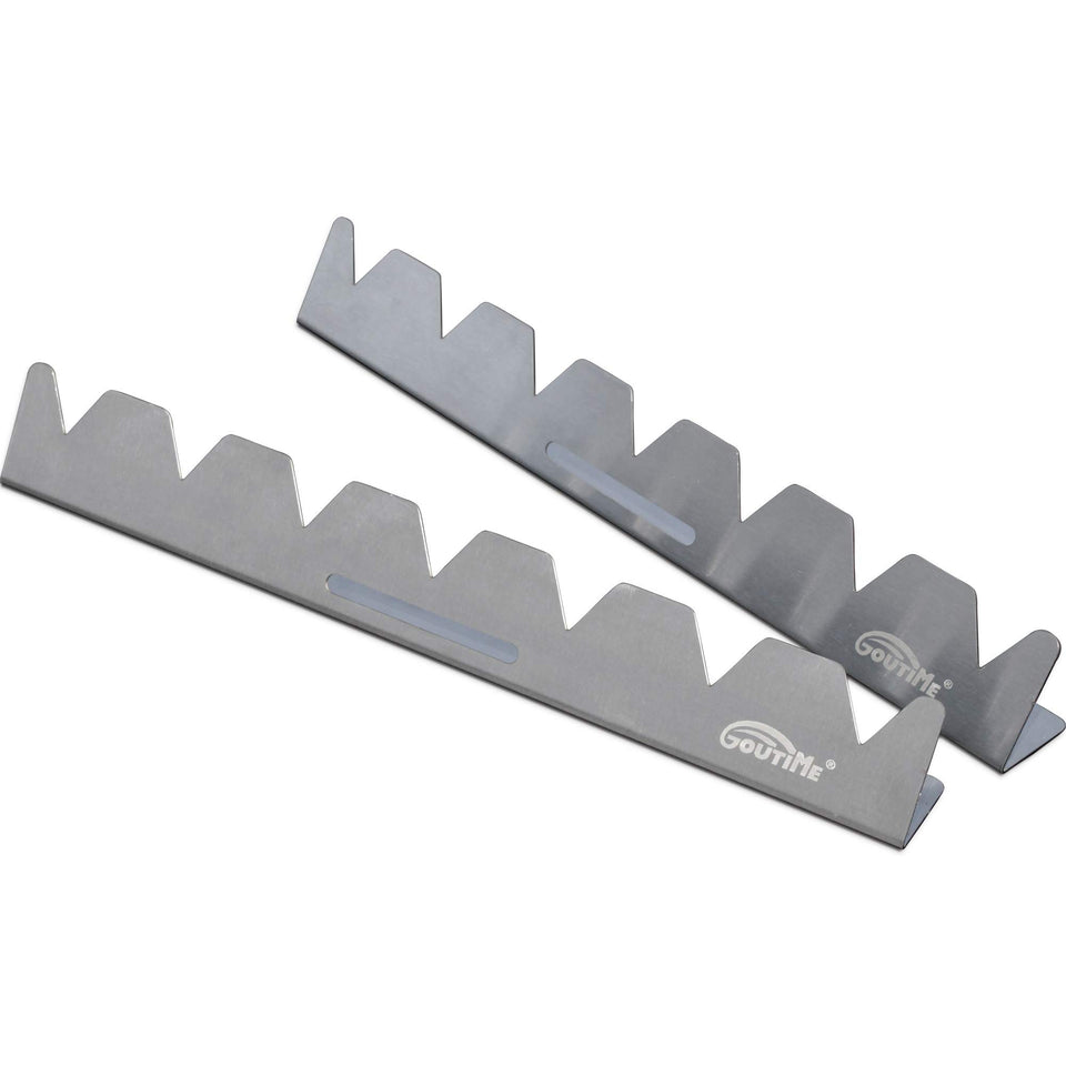 Goutime stainless steel shish kebab rack with triangular design for stable grilling