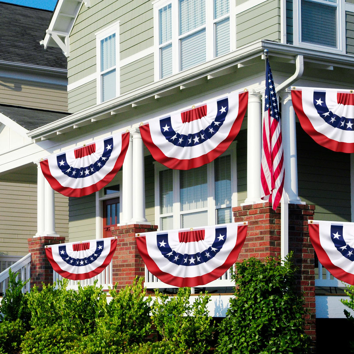 Govetom 4th of July flag bunting, ideal porch or garden celebration.