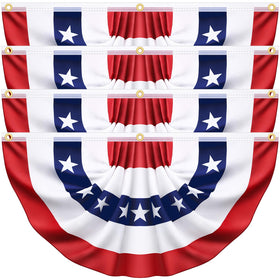 Govetom American flag bunting 3x6ft 4-pack for porch outdoor patriotic display