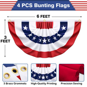 Govetom half fan banner flags ideal for backyard Memorial Day celebrations