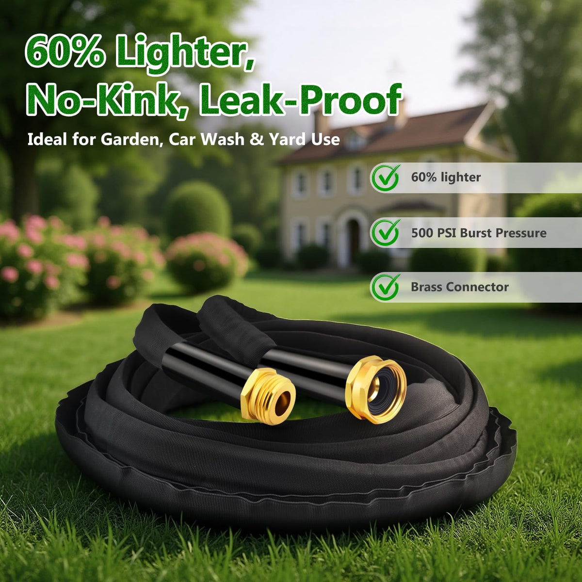 GOXAWEE hose with aluminum-plated copper fittings for leak-free connections