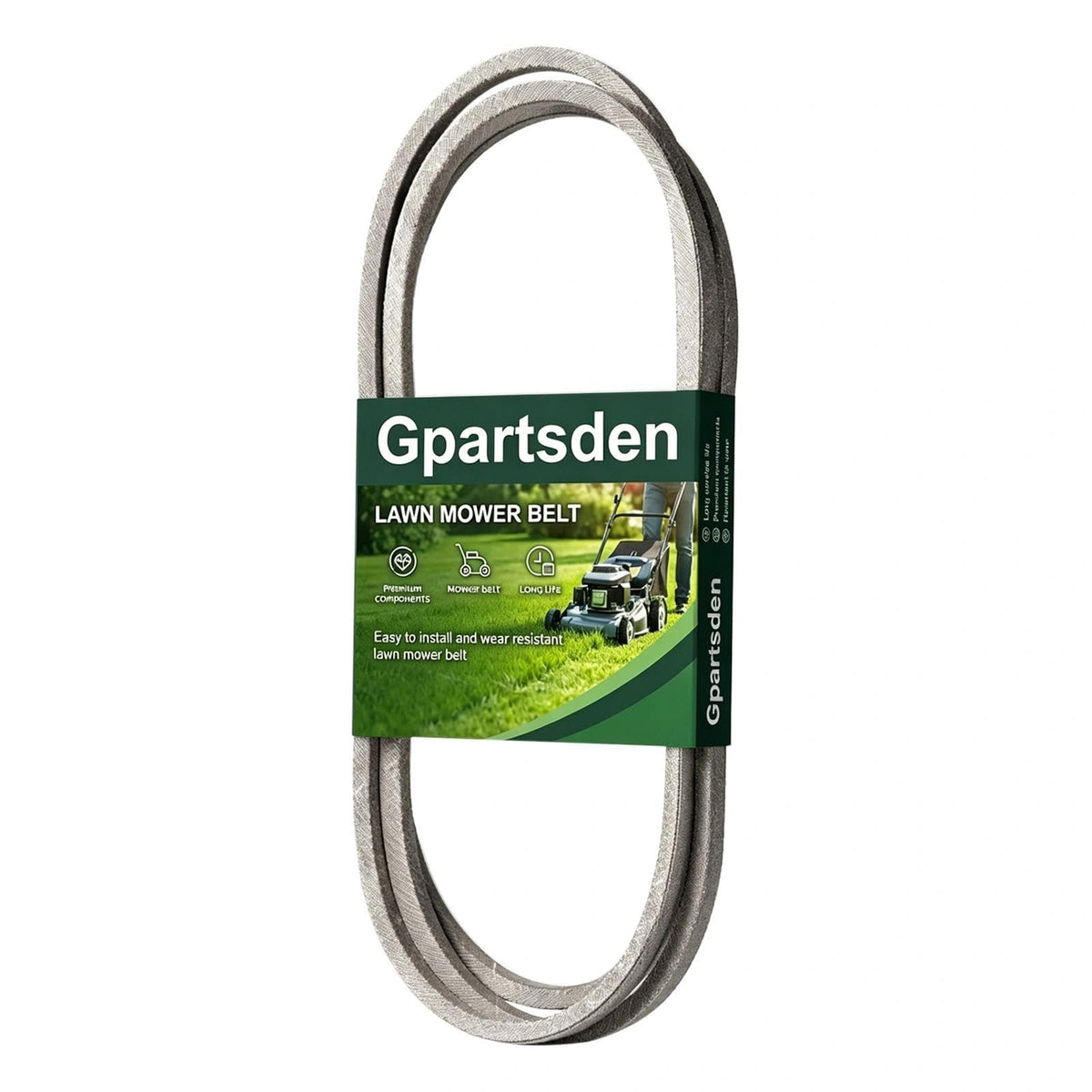 Gpartsden 196103 belt close-up showing durable mower deck belt