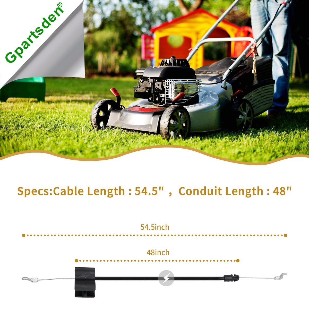 Gpartsden throttle cable for Husqvarna LC221R ensures smooth throttle operation