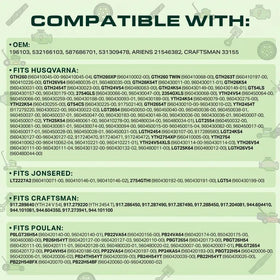Gpartsden 148-inch belt length and 5/8-inch width for compatible decks
