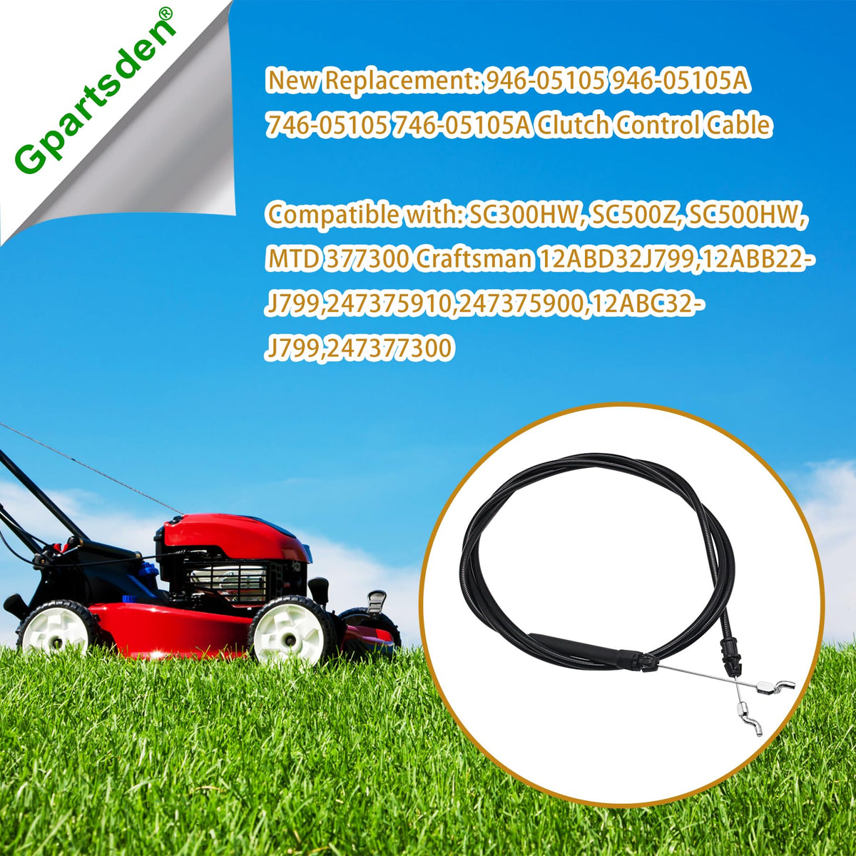 Gpartsden clutch cable end connector designed for quick, secure attachment.