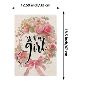 GPGHE Baby girl outdoor flag for yard display, featuring durable polyester and double stitching.