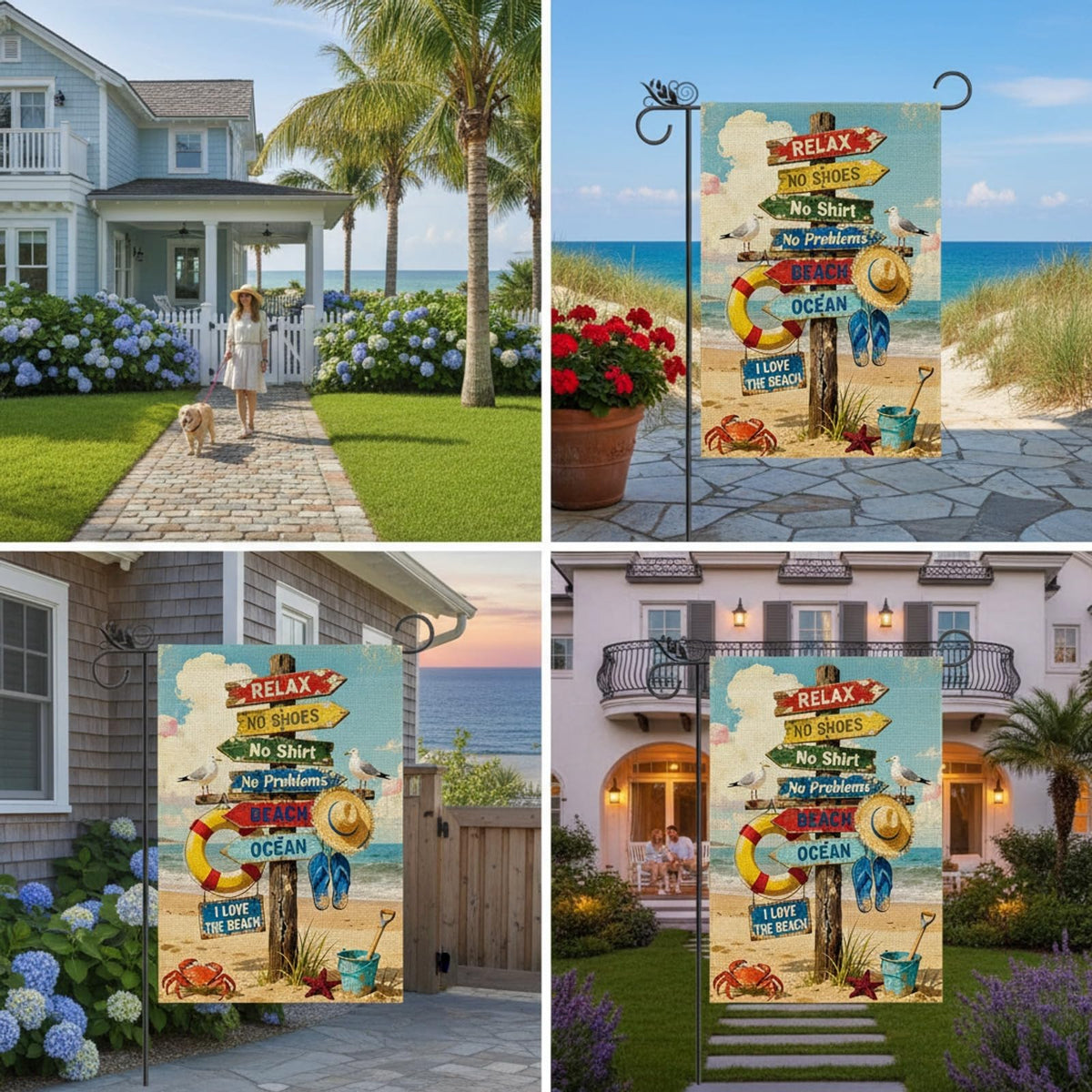 GPGHE Beach Decor flag ideal for farmhouse-style front doors and windows.