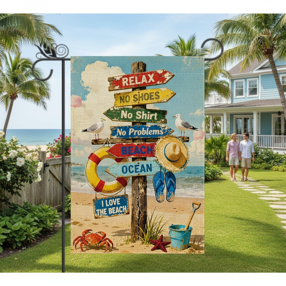 GPGHE Beach Decor flag for yard, patio, or balcony enhancement.