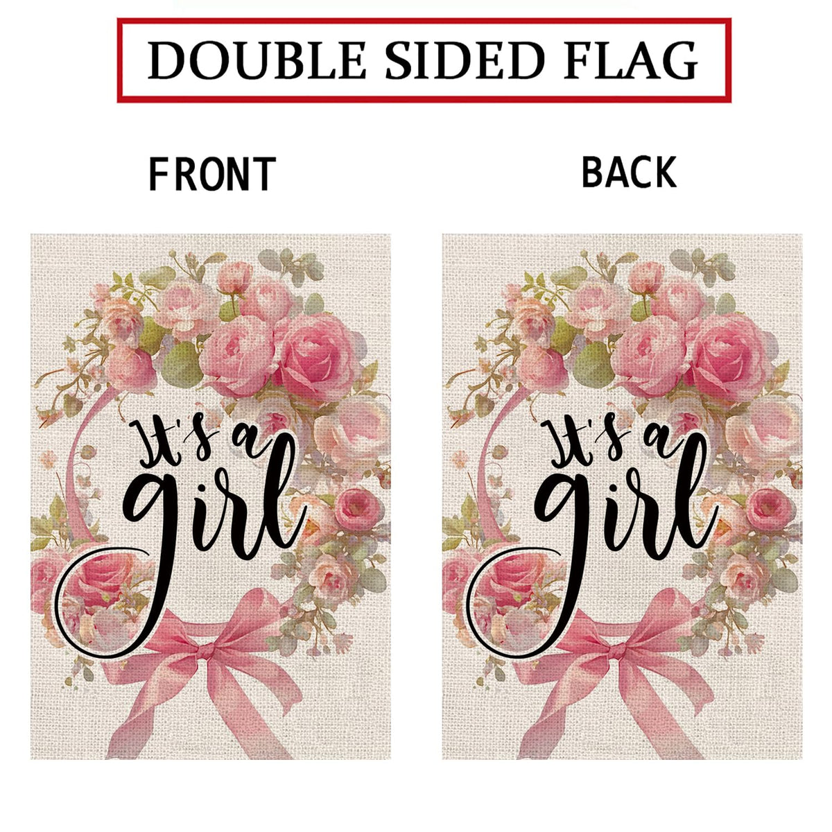 GPGHE Burlap vertical double-sided flag adds rustic charm to entrances.