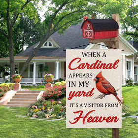 GPGHE Cardinal Garden Flag farmhouse style enhances porch or doorway.