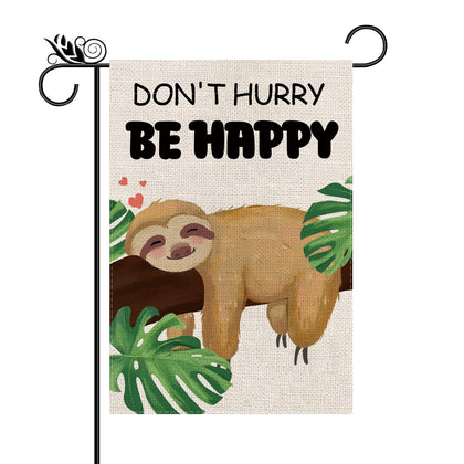 GPGHE dont hurry be happy sloth flag adds playful charm to your outdoor space.