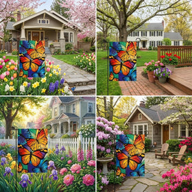 GPGHE Double-Sided Flag Butterfly Design ensures readable greetings from both sides.