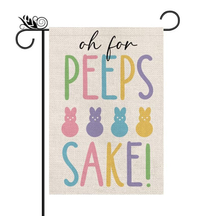 GPGHE Easter flag bunny front view; double-sided print for vibrant outdoor decor.
