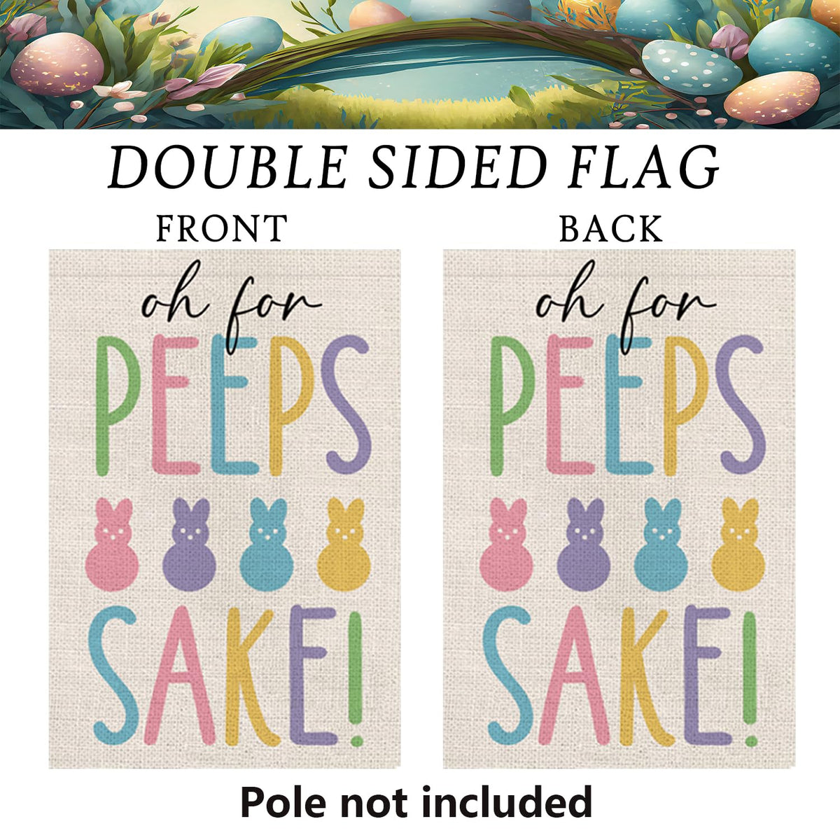 GPGHE Easter flag with durable stitching for long outdoor life.