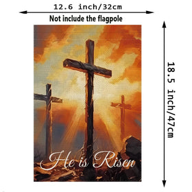 GPGHE Easter garden flag back view showing same vibrant design and legible text from behind