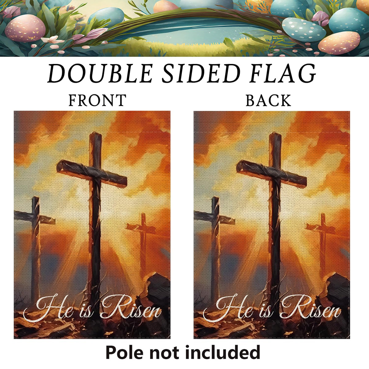 GPGHE Easter garden flag cross design ideal for welcoming spring on the porch