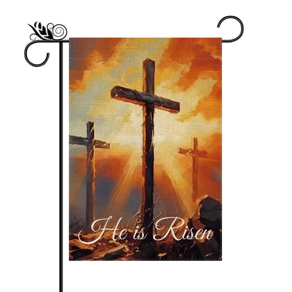 GPGHE Easter garden flag front view with durable double-sided print for outdoor use