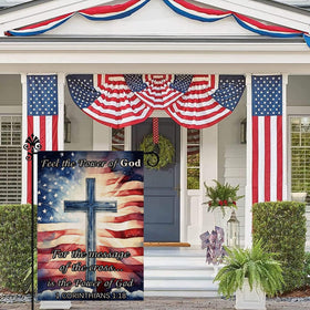 GPGHE Farmhouse door flag adds welcoming outdoor charm.