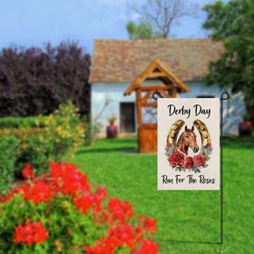 GPGHE front-door welcome flag brightens entryways with vivid artwork.