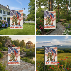 GPGHE front door and window decor flag showcasing bold patriotic imagery inside or outside.
