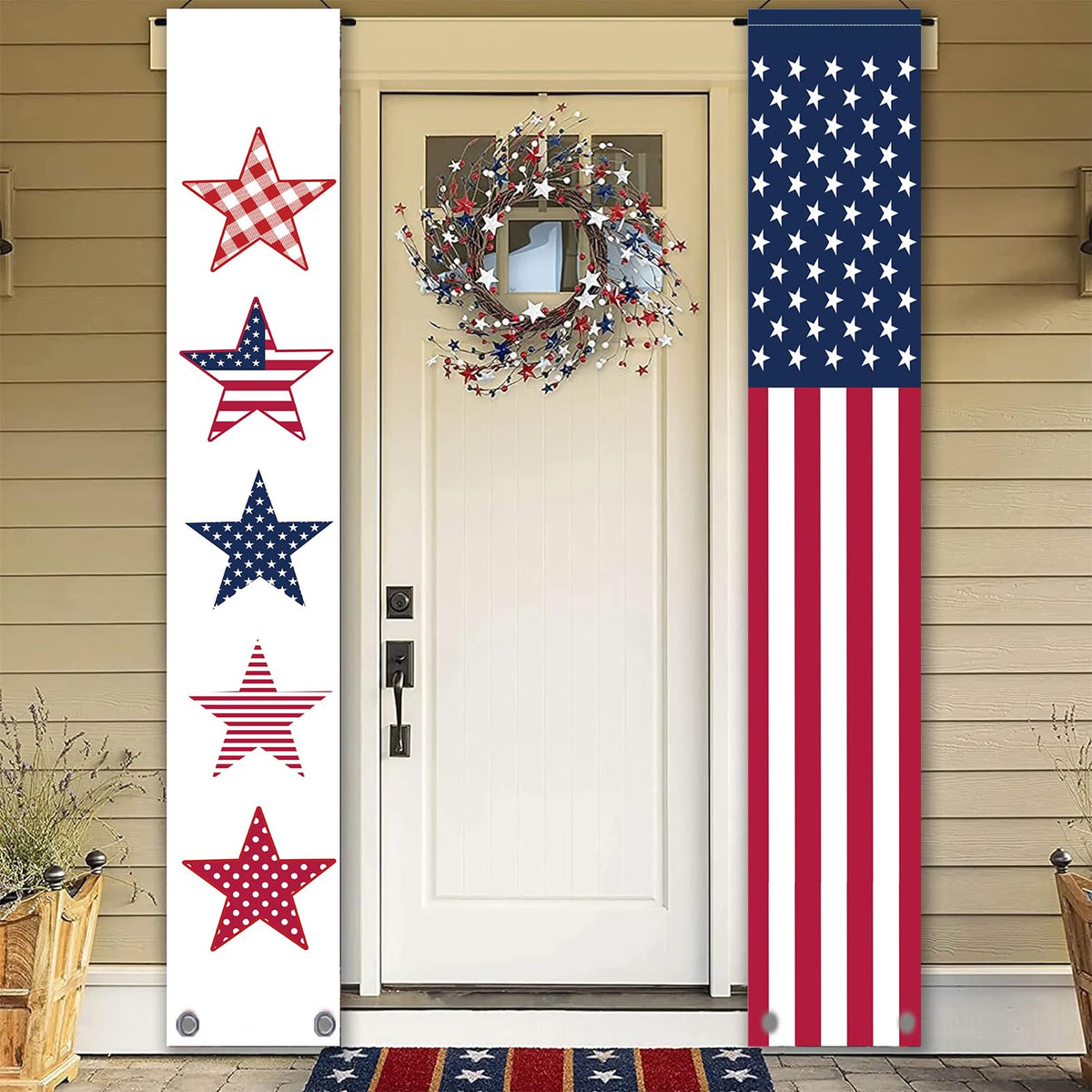 GPGHE holiday party banner, star-spangled decoration for festive events.