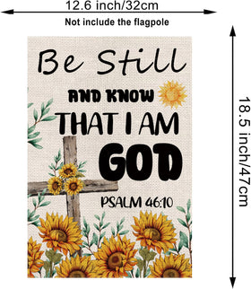 GPGHE outdoor flag featuring sunflowers and cross, double-sided for versatile display.