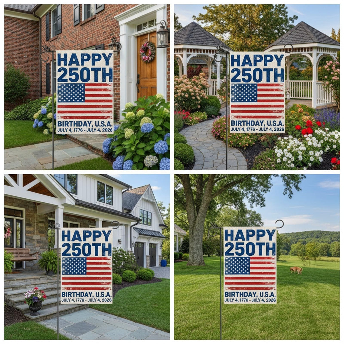 GPGHE patriotic flag on porch for festive ambiance