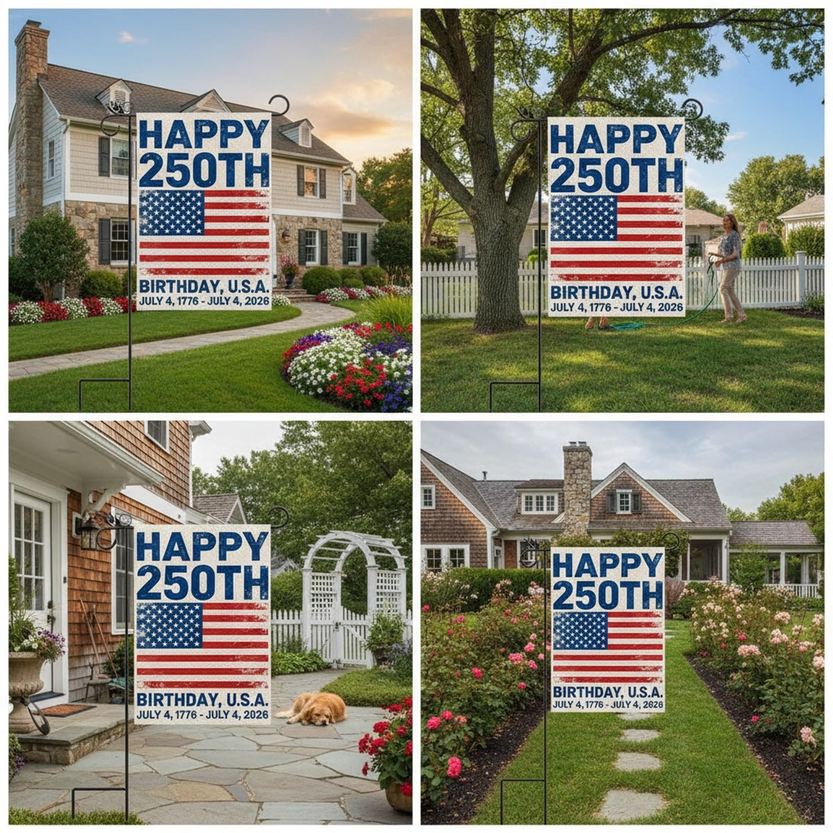 GPGHE patriotic flag in yard display for outdoor celebrations