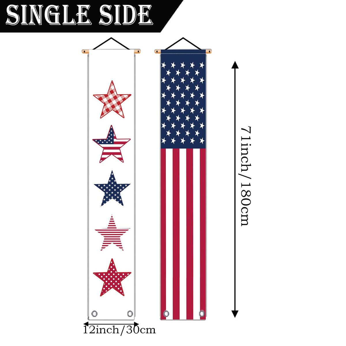 GPGHE patriotic porch banner, perfect for Independence Day décor on porches and entryways.