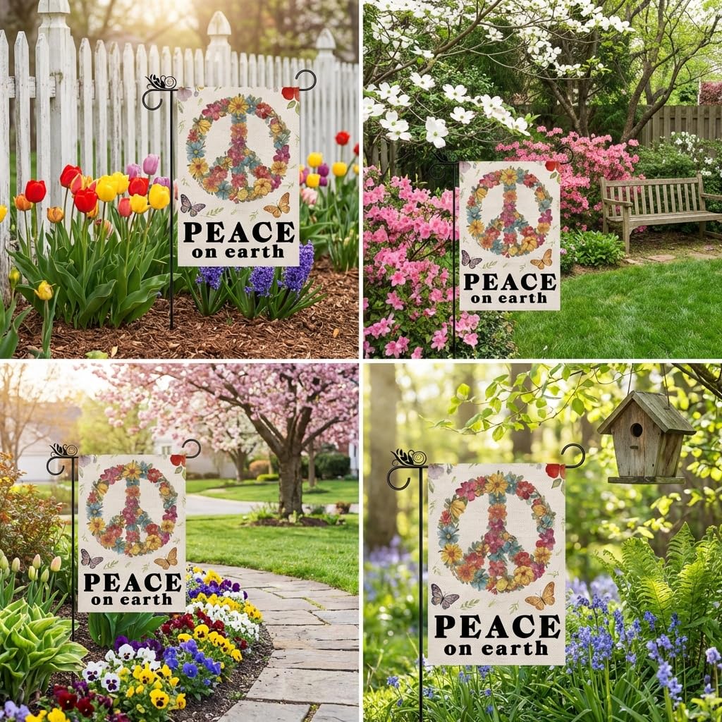 GPGHE Peace Garden Flag close-up reveals vibrant patterns and fade-resistant fabric