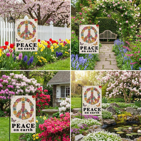 GPGHE Peace Garden Flag double-sided print keeps readable welcome text